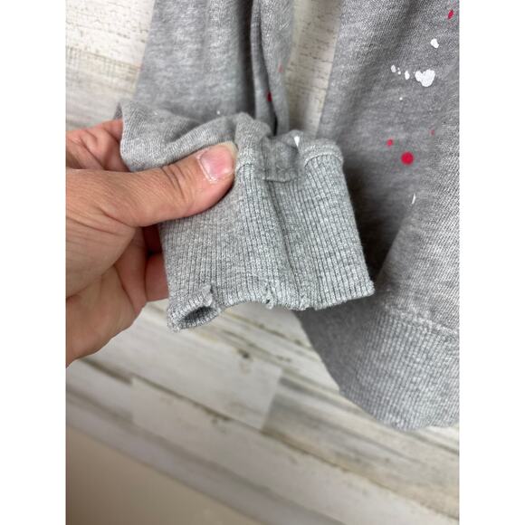 POL Women’s S Gray Lightweight Long Sleeve Distressed Paint Pullover Sweater NEW - Picture 5 of 5